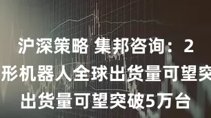 沪深策略 集邦咨询：2026年人形机器人全球出货量可望突破5万台
